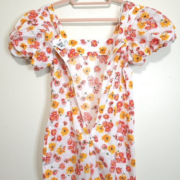 PRINCESS POLLY Charlene Multicolor Floral Puff Sleeve Mini Dress Size 4 - Picture 5 of 10